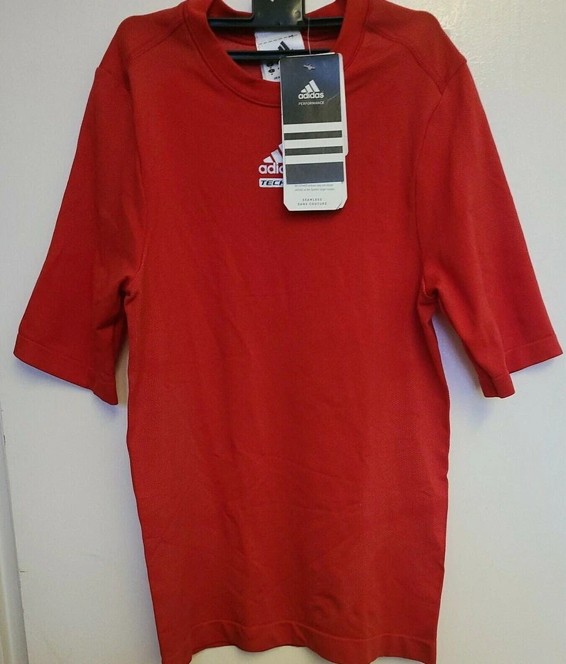 Adidas Boys Techfit Prep Top Compression Base Layer Climacool S M XL P92365 (KK) - Image 2 of 4