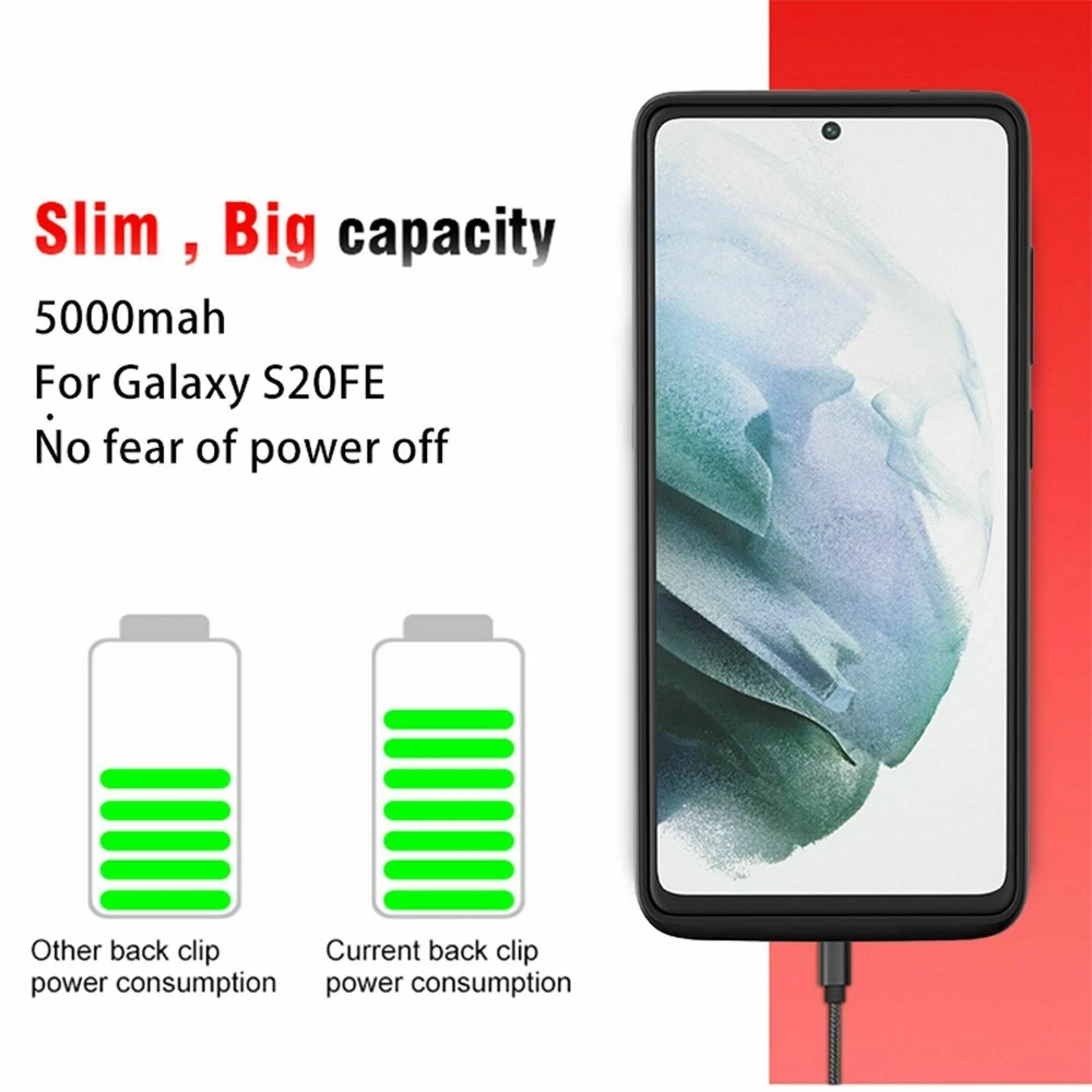 Power Bank Case For Samsung Galaxy S20 FE Battery Charger Portable 5000mAh Power Bank Case For Samsung Galaxy S20 FE Battery Charger Portable 5000mAh