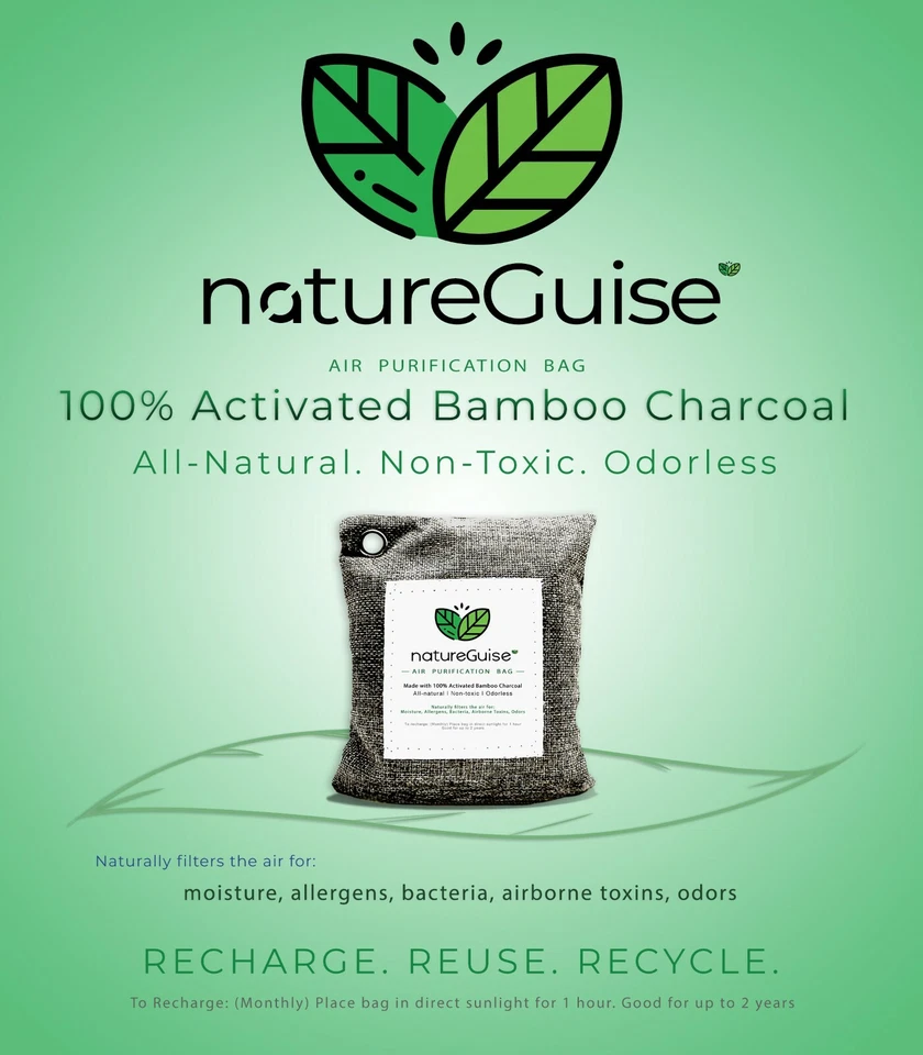 Bolsa de filtro purificador de aire de carbón de bambú / ambientador - NatureGuise Foto 4 de 4