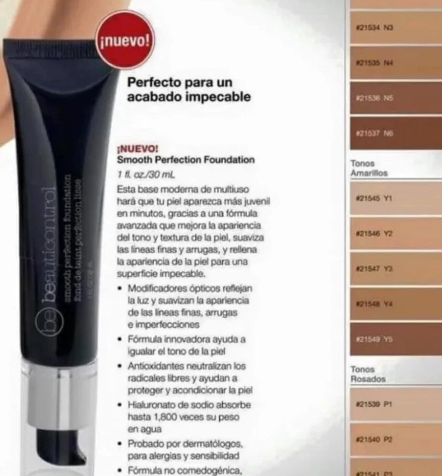 Beauticontrol Smooth Perfection Foundation 1 FL. OZ./30 mL New in Box Y-1 - Image 3 of 4