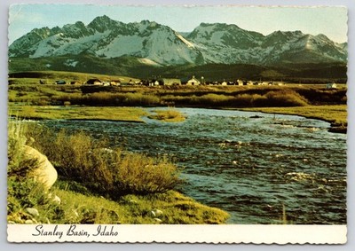 Stanley Basin Idaho Sawtooth Mountains River 1976 Postcard Scenic View