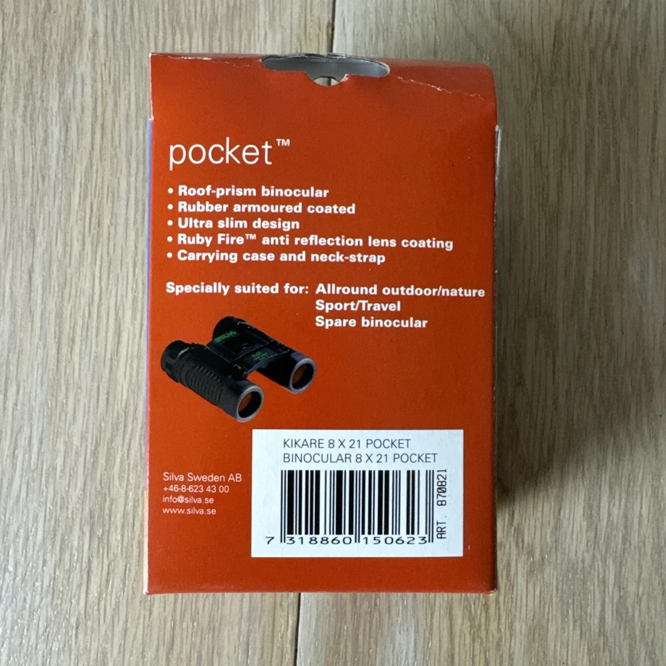 Silva Sweden Compact Pocket 8 X21 Binoculars Brand New In Box - Image 2 of 4