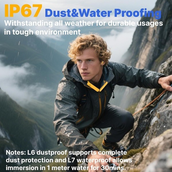 Alternate view of Hmusic H23pro Neckband Bluetooth Headphones, Ipx7 Waterproof, 30db Tri-flange