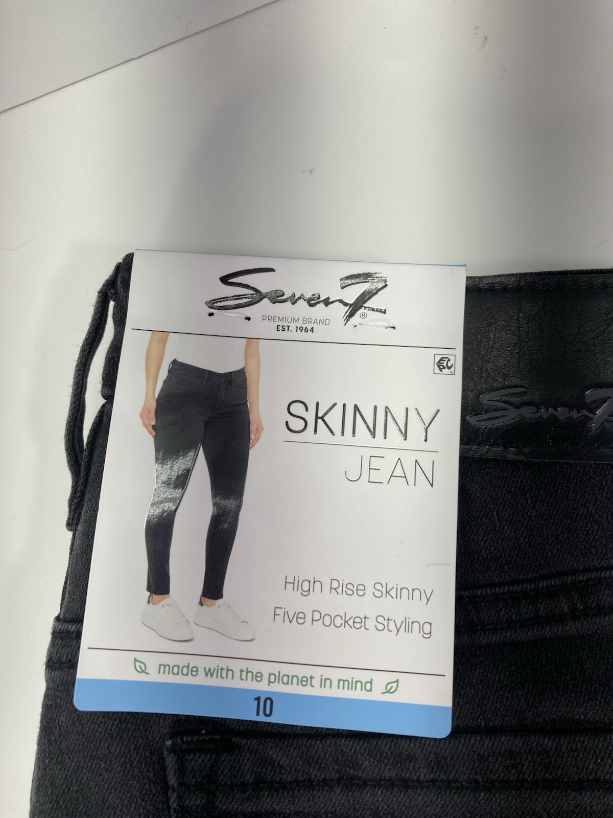 Seven7 Skinny Jeans Women Size 10 30X30 Black Denim High Rise Stretch NWT