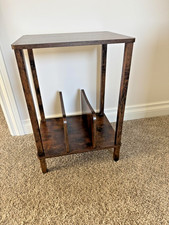 Small End Table, 2-Tier Record Player Stand Vinyl Record 11.8"D x 15"W x 21.7"H