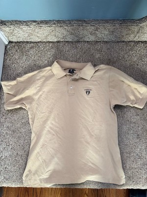 Lehigh Logo Beige Polo Shirt Men's S Short Sleeve Embroidered Logo Golf Sports