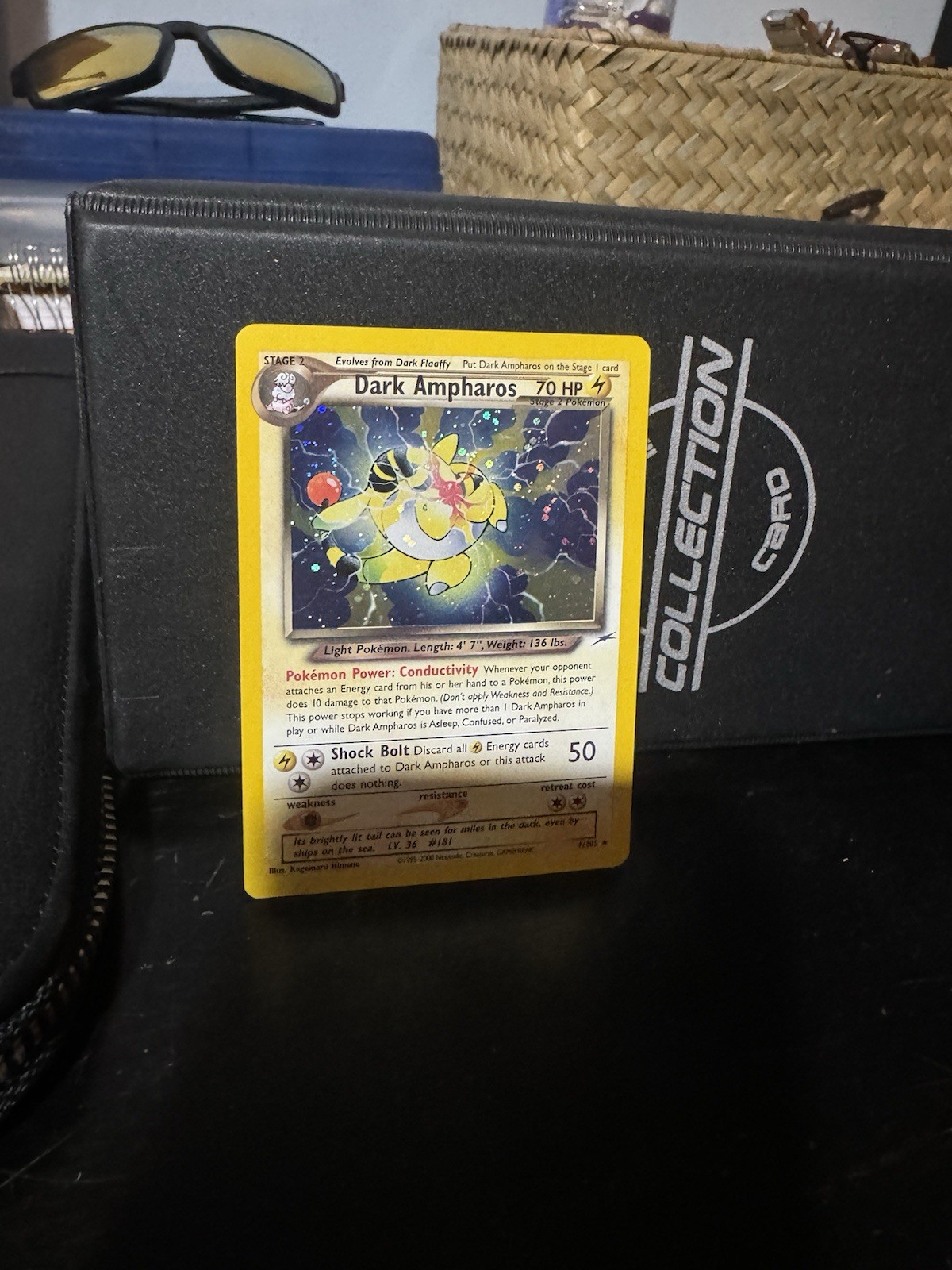 Dark Ampharos 1/105 Neo Destiny Holo Swirl🌀 LP-