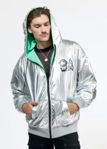 The metallic chrome hoodie by Jeremy Scott x Spoiled Child LIMITED EDITION SZ L