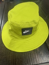 Nike Logo Boys Cap M-L Green Neon Athletic Outdoor Bucket Hat Clean EUC