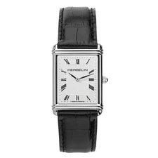 Herbelin Art Deco 17468AP08 Mens Black Leather Straps Analog Dial Watch 32.2mm