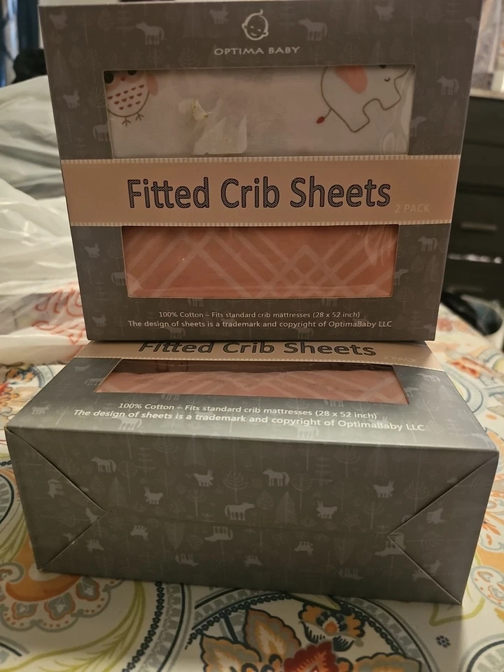 Простыни на резинке для кроватки Optima 100% хлопок подходят для стандартной кроватки (28x52 дюйма) упаковка V2 - Изображение 2 из 4