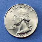 1961 D   X/FINE.  +++.SILVER GEORGE WASHINGTON QUARTER looks almost uncirculated