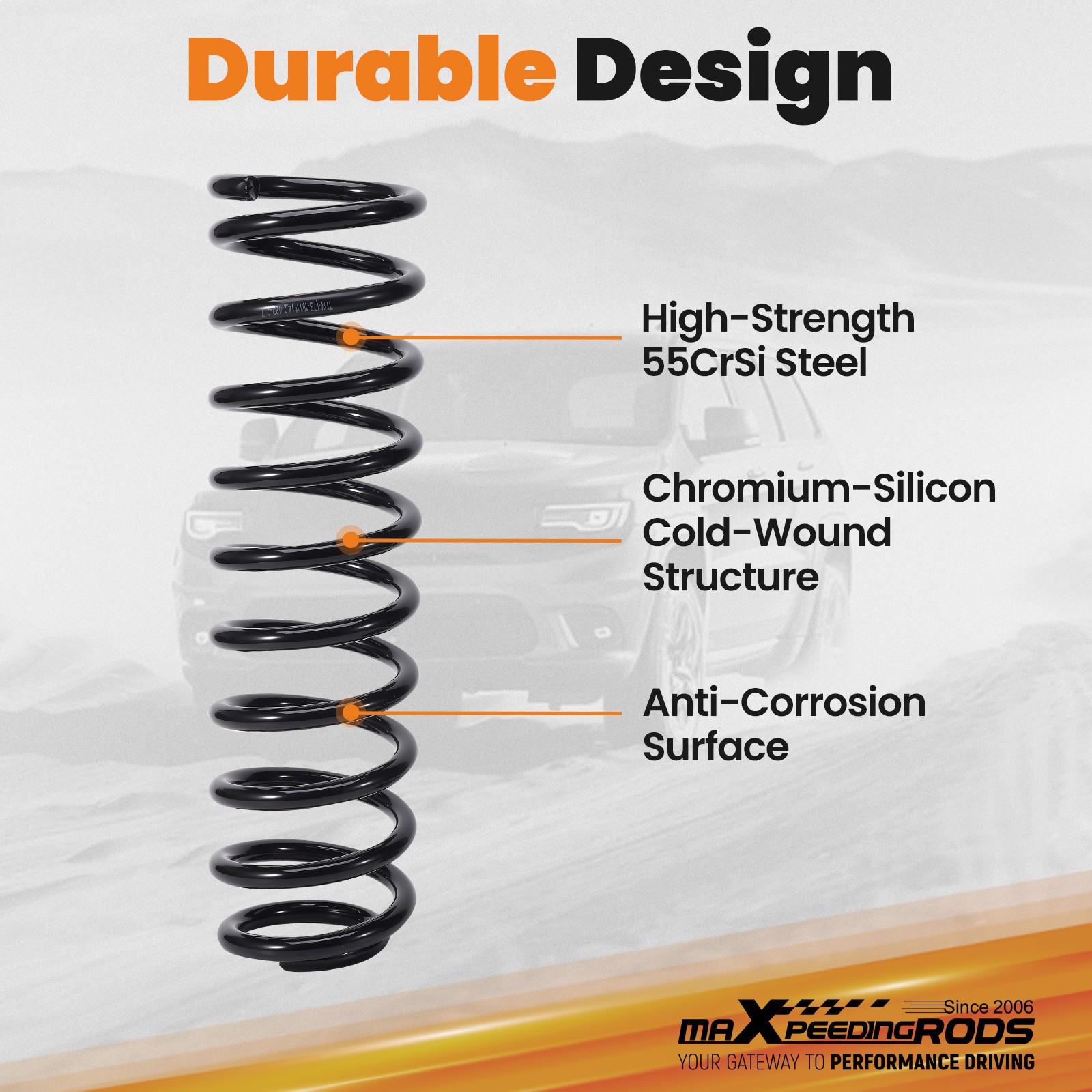 2.5" Front Pair of  Coil Springs for Jeep Wrangler JK 2007-2018 Lift kit thumbnail 10