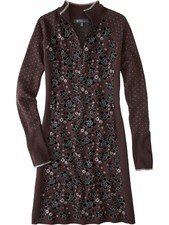 Title Nine Super Power Gray Stripe Dress Extra Fine Merino Wool Blend 1/4 Zip