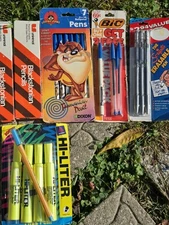 VTG NOS 80s 90s Pens Blackstonian Taz Erasable Scripto Avery Highlighter BIC Lot
