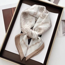 Luxury New Design Satin Print Scarf Women Scarves Bandana Hijab Neckerchief Shaw