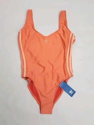 NWT Adidas  Women's ADICOLOR 3-STRIPES SWIMSUIT Semi Coral  Size 8 
