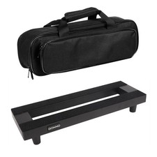 Small Guitar Pedal Board 15" x 5" Aluminum Alloy Pedalboard with Carry Bag G...