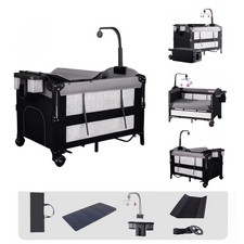 3-in-1 Baby Portable Playard Crib with Changing Table   Lightweight, Travel