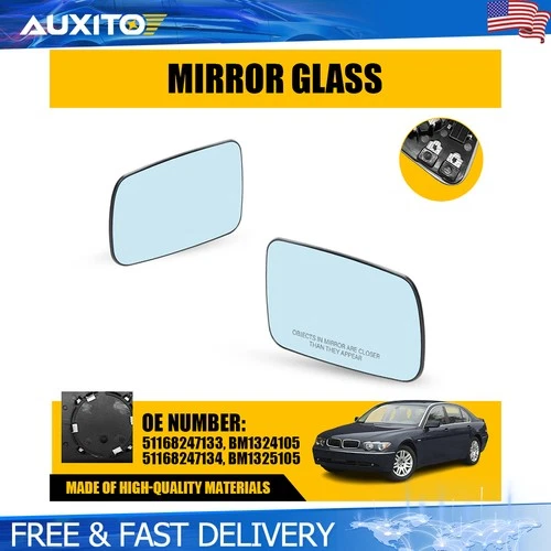 For BMW 750i 750Li 2006-2008 Heated Side Mirror Glass Blue Tinted Left Right