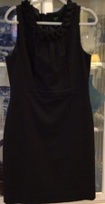 J Crew Dress Wool Blend Lined  Leigh Sheath Dress 12 Black EUC