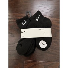 Nike Kids Everyday Cushioned Ankle Socks 6 Pair Pack Black White UN0372-023 XS