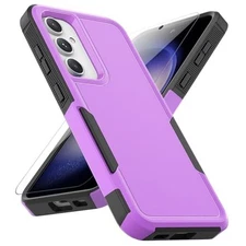for Case: Dual Layer Protective Samsung Galaxy S23 FE Purple (PC) + Black (TPU)