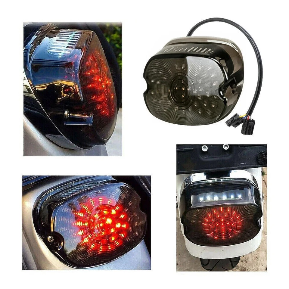 Luz trasera LED roja señal de giro de freno trasero para Harley Softail Fat Boy FLSTF 07-16 Foto 2 de 4