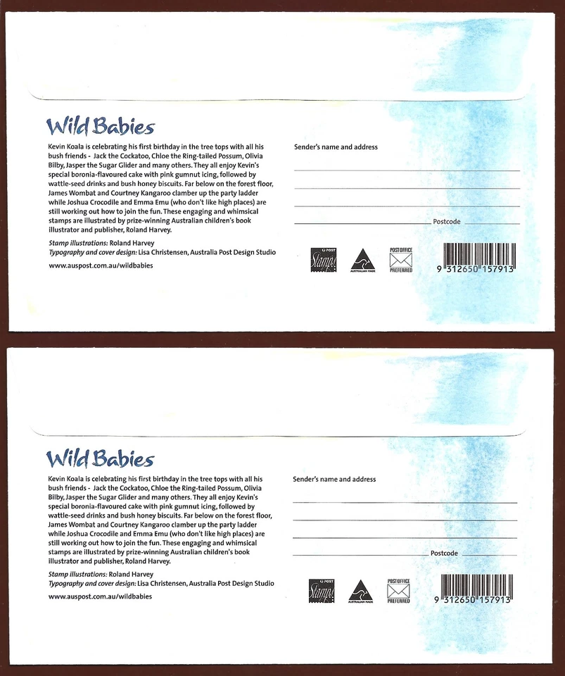 2001 AUSTRALIA " WILD BABIES " ~ PAIR OF FIRST DAY COVERS ~ - Image 2 of 2