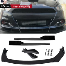 Front Bumper Lip Chin Spoiler Body Kit Splitter Side Skirt For Dodge Dart