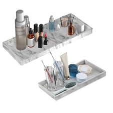Bathroom Vanity Tray 2 Pack 7.8 And 11.8 Silicone Bathroom Trays For Counter