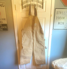 Carhartt Beige/Tan Unisex Bib Overalls Workwear Coveralls Workwear