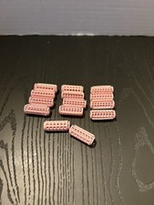Vintage 1960/1970s 1/6 Doll Sized Pink Hair Curlers Pink 1.3" Long - Lot of 14