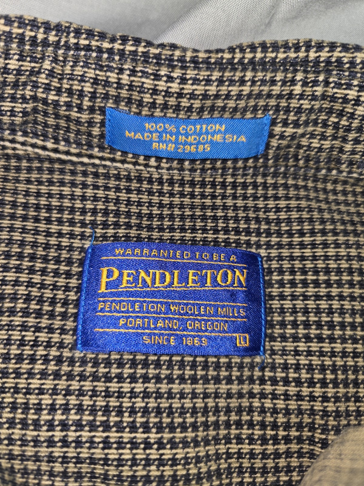 Pendleton Shirt Mens Large Micro Houndstooth Butt… - image 3