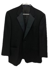 Men's VTG Burberrys Tuxedo Jacket Wool Super 100s Single Button Black Size 42S