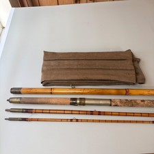 Army and Navy London Fly Fishing Rod Split Cane 16' with Bamboo Landing Net Pole