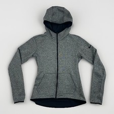 Nike Dri-FIT Gray Full Zip Hoodie Jacket Womens Size S Thumbholes