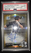 Jameson Fisher 2017 Bowman Chrome Prospect 1st AUTO Gold Refractor /50 PSA 10