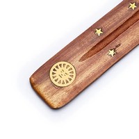 RäUcher Set RäUcherstäBchenhalter Holz Sonne -- 25 Cm + RäUcherstäBchen Satya Dr