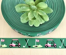 7/8" 1 YD Golf Grosgrain Ribbon Golf Ball Golf Tees Sports Ribbon Lanyard