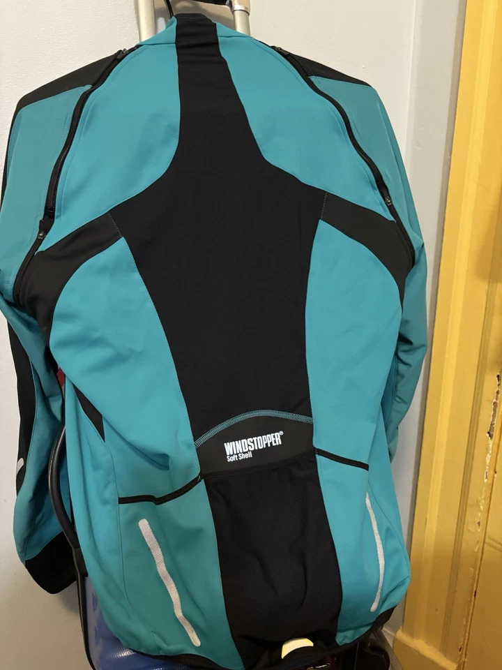 Gore 自行车穿骑行防风软壳反光夹克蓝色男式 M — 第 3/4 张图片