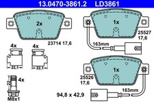 Bremsbelagsatz Scheibenbremse ATE Ceramic 13.0470-3861.2 für LANCIA ALFA FIAT 2