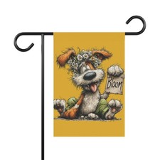 Funny Dog Garden Flag Double Sided Outdoor Yard Decor Bloom Floral Puppy