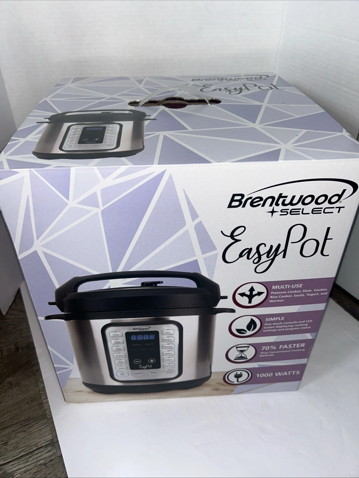 NEW Brentwood Select EasyPot 6 Qt 8-in-1 Pressure Cooker Slow Cooker
