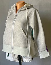 Sacai Jacket Sweater fits M US 6 - 8 Grey / White Cotton Sponge nylon