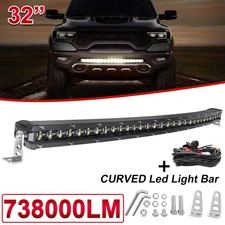 For 2010-19 Dodge Ram 2500 3500 4500 32" LED Light Bar Hidden Bumper Combo Kit