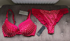 Rare Rosie for Autograph Bra Set 34DD Bra & Matching Size 14 Miami Knickers