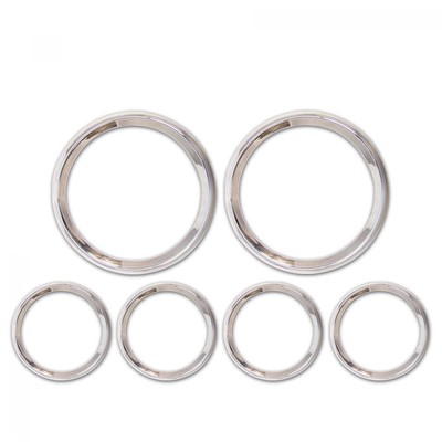 Chrome Mod 5 or 6 Gauge Bezel Kit Cluster Custom Instrument Panel Dash Dashboard