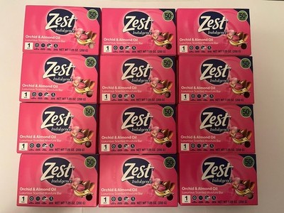 Huge Lot of 12 Zest Indulgence Orchid & Almond Oil Bar Soap Giant 7.05oz Bars