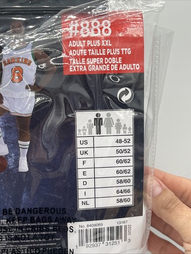 Netflix Stranger Things Basketball Costume Hawkins High School #8 Adult XXL PLUS - Picture 7 of 7